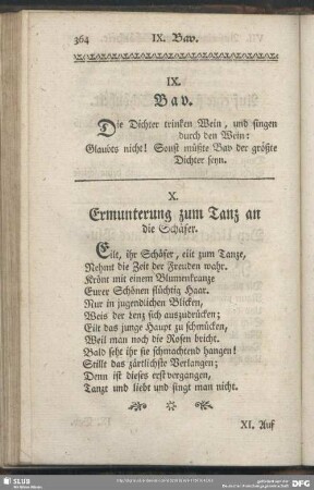 X. Ermunterung zum Tanz an die Schäfer