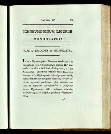 ICHNEUMONIDUM LIGURIÆ MONOGRAPHIA.