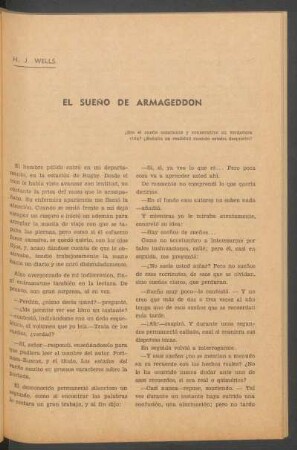 El sueño de Armageddon : ¿Era el sueño constante y consecutivo su verdadera vida? ¿Soñaba en realidad cuando estaba despierto?