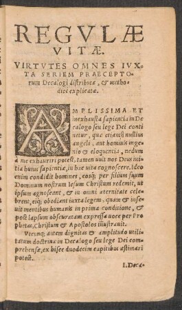 Regulae Vitae.