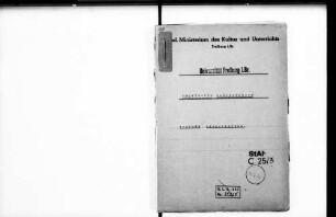 Wiederaufbau und andere Bauangelegenheiten des Chemischen Laboratoriums