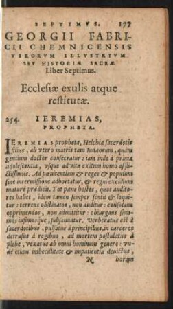 Georgii Fabricii Chemnicensis Virorum Illustrium ... Liber Septimus. Ecclesiae exulis atque restitutae.