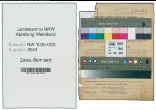 Entnazifizierung Bernhard Zeiss , geb. 12.08.1890 (Prokurist)