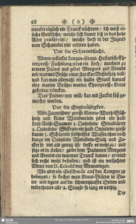 Vor die Schwindsucht