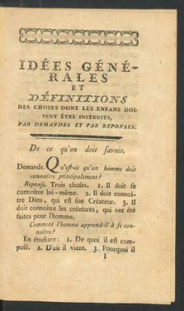 Idées générales et définitions des choses [...]