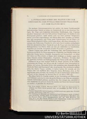 4. Pythagoreisches bei Platon und die Entstehung der pythagoreischen Tradition aus dem Platonismus