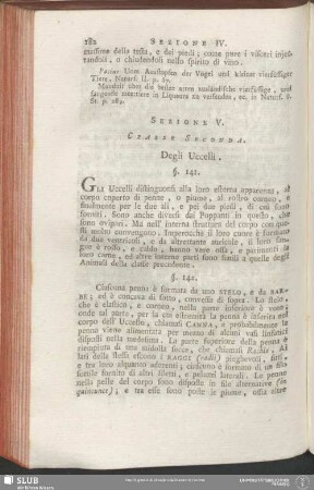 Sezione V. Classe Seconda. Degli Uccelli