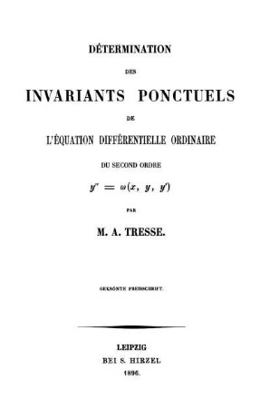 Détermination des invariants ponctuels de l'équation différentielle ordinaire du second ordre y" = w(x, y, y')