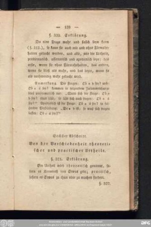 Sechster Abschnitt. Von der Verschiedenheit theoretischer und practischer Urtheile.