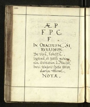 [Aemilius Portus: Kommentar zum hexamterischen Gedicht]