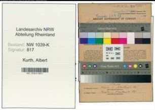 Entnazifizierung Albert Kurth , geb. 24.05.1917 ()