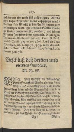 Beschluß des dritten und vierdten Hunderts.