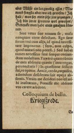 Colloquium de bello.