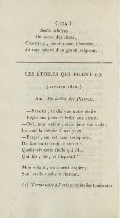 Les Étoiles Qui Filent (I). (Janvier 1820.)