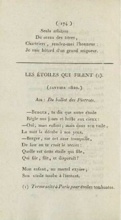 Les Étoiles Qui Filent (I). (Janvier 1820.)
