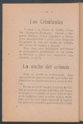 La noche del crímen