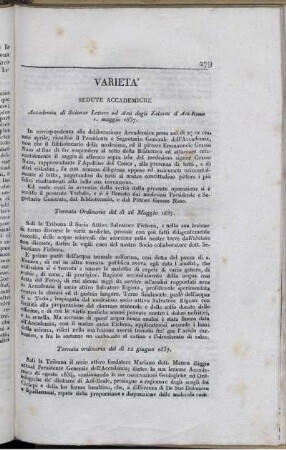 Varieta' Sedute Accademiche
