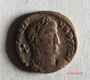 Römische Münze, Nominal Follis, Prägeherr Constantius II., Prägeort Thessaloniki, Original