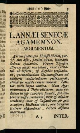 5-6, L. Annaei Senecae Agamemnon. Argumentum.