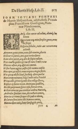 Ioan. Ioviani Pontani de Hortis Hesperidum ... Lib. II.