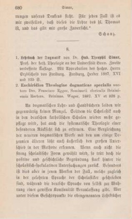 680-686 [Rezension] Simar, Hubert Theophil, Lehrbuch der Dogmatik