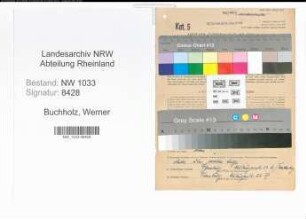 Entnazifizierung Werner Buchholz , geb. 20.03.1908 (Polizeimeister)