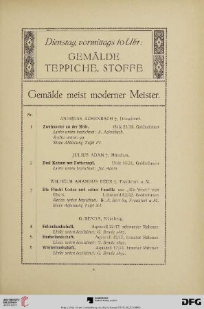Gemälde Teppiche, Stoffe (Nr. 1-143)