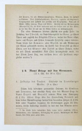 § 2. Roms Kriege mit den Germanen (12 v. Chr. bis 16. n. Chr.)