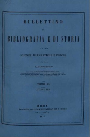Tomo XI. Ottobre 1878.