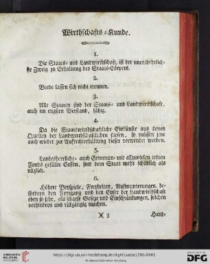 Wirthschafts = Kunde