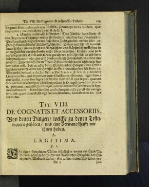 Tit. VIII. De Cognatis Et Accessoriis, ...