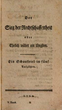 Deutsche Schaubühne. 17 = Jg. 2,Bd. 5. 1790