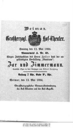 Zar und Zimmermann