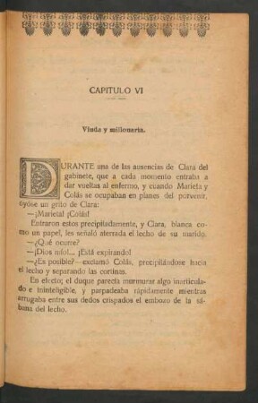 Capítulo VI - Viuda y millonaria.