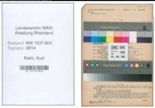 Entnazifizierung Kurt Klahr , geb. 29.05.1908 (Werbegraphiker)