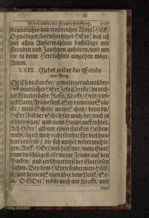 XXIX. Gebet wider die Feinde um Sieg.