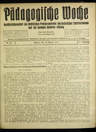 Schule und Lehrer in der Verfassung des Deutschen Reiches