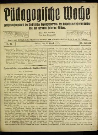 Schule und Lehrer in der Verfassung des Deutschen Reiches