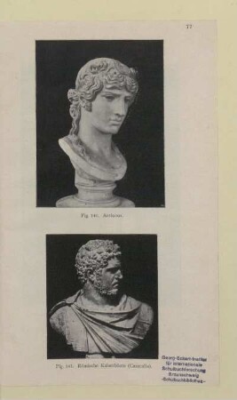 [Fig. 140-141. Antinous und Römische Kaiserbüste]
