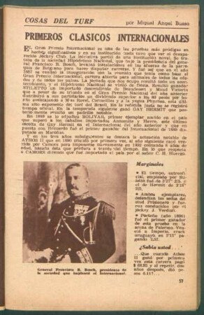Primeros Clásicos Internacionales : Cosas del turf