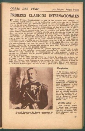 Primeros Clásicos Internacionales : Cosas del turf