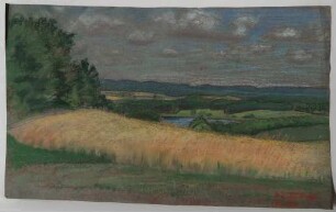 [Landschaft mit gelbem Feldstreifen]