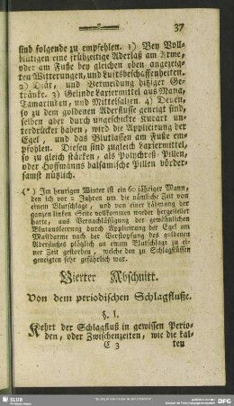Vierter Abschnitt. Von dem periodischen Schlagfluße