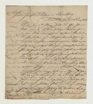 Brief von Christian Erdmann Gottlieb Prestel an Joseph Heller