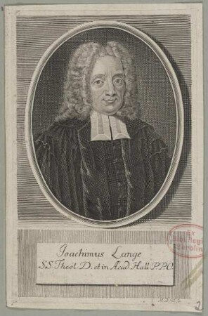 Bildnis des Joachimus Lange
