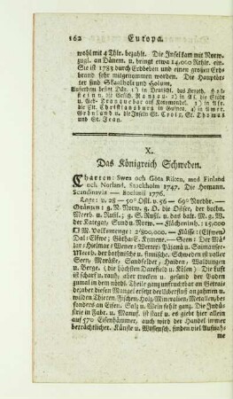 X. Das Koenigreich Schweden