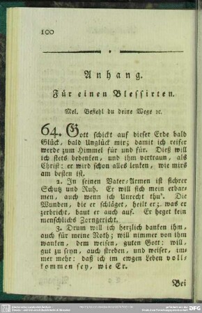 Anhang für einen Blessirten