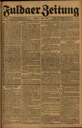 Ausgabe vom Freitag, den 07. Mai 1920.