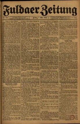 Ausgabe vom Freitag, den 07. Mai 1920.