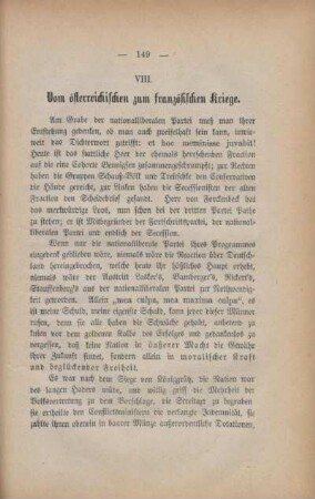 VIII. Vom österreichischen zum französischen Kriege